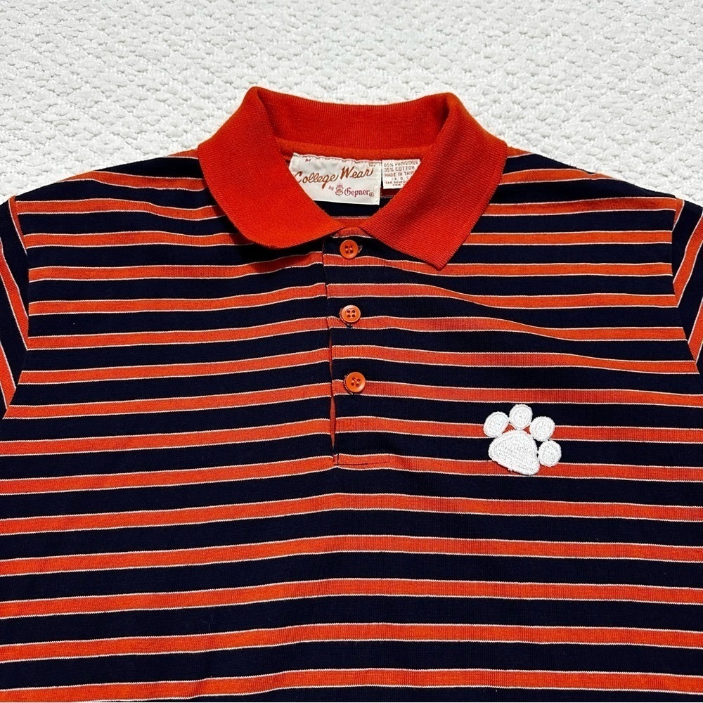 Vintage College Wear Clemson Tiger Polo Short Sleeve Shirt Size Medium - Picture 2 of 7
